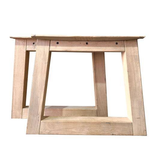 pata de mesas de comedor - madera de roble U trapecio (Dañado-Sucio)