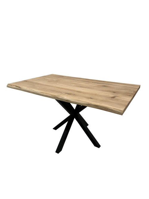 Mesa de comedor 140 x 90cm – madera de roble maciza pata central 80x80 5x5