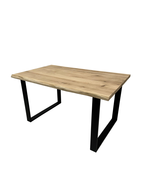 Mesa de comedor 140 x 90cm - madera de roble maciza patas U fino