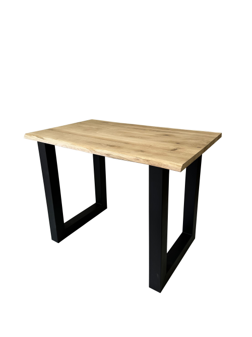 Mesa alta de comedor 140 x 90cm - madera de roble maciza patas altas U