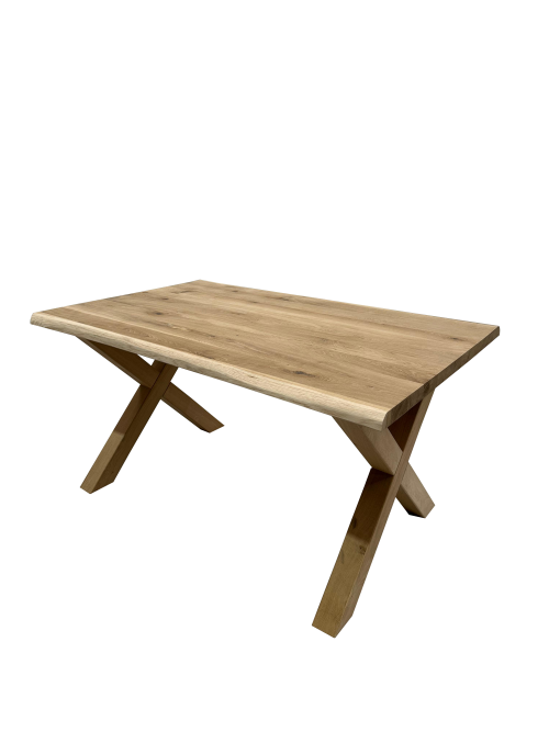 Mesa de comedor 140 x 90cm - madera de roble maciza patas X 8x8 roble