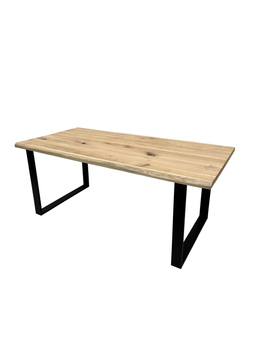 Mesa de comedor 200 x 100cm – madera de roble maciza U fino hierro