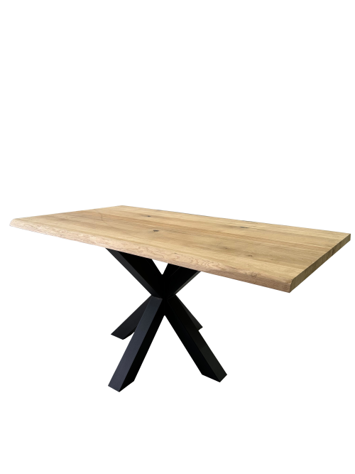Mesa de comedor 140 x 90cm – madera de roble maciza pata central 80x80